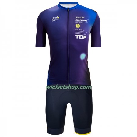 Fietskleding (Fietsshirt + Korte Koersbroek) 2022 Ronde van Frankrijk Lourdes-Hautacam - Blauw